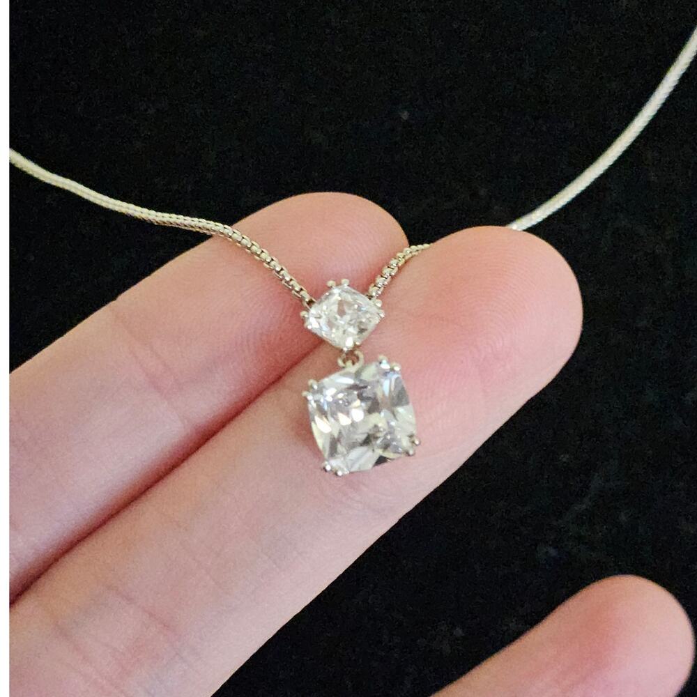 Eliot Danori Delicate Silver-Tone Necklace w/ Cubic Zirconia Pendant DN41618RCZ